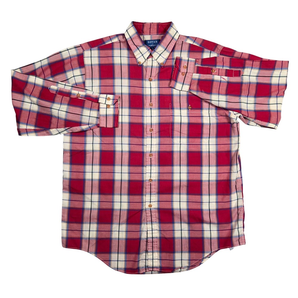 Dover‎ by Arrow Plaid Button Down Shirt Mens L Long Sleeve Western Retro Career